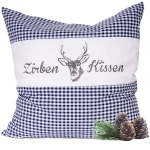 Zirbenkissen Vichy Blau 40x40 cm, gefüllt mit 450g Natur Zirbenspäne, 100% Bi...