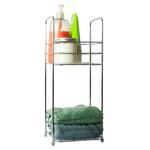 Badezimmer-Regal aus verchromtem Metall - Modernes Design mit 2 Ablagefächern...