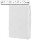 Premium Jersey Melange Fixleintuch, 100% Baumwolle, silber, 90-100 x 200 + 30...