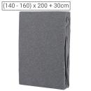 Premium Jersey Melange Fixleintuch - 100% Baumwolle, anthrazit, 140-160x200+3...