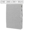 Premium Jersey Melange Fixleintuch - 100% Baumwolle, grau, atmungsaktiv & wei...