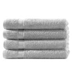4er-Set Gästetücher Silber - Luxuriöse Baumwolle, 50x30 cm, 500 g/m² - Hautfr...