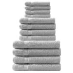 Handtuchset 12-teilig für Bad & Gäste-WC - 4x Gäste-, 4x Hand-, 4x Duschtüche...