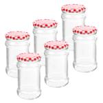 6er-Set Einmachgläser mit Schraubdeckel, Sturzgläser mit Karo-Muster, je 315 ...