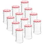 12er-Set Einmachgläser mit Schraubdeckel - Sturzgläser mit Karo-Muster je 315...