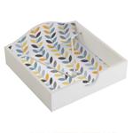 Serviettenhalter Holz - Serviettenspender mit elegantem Pflanzenmuster - 18x1...