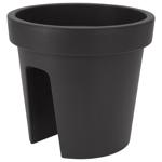 Balkon-Blumentopf rund anthrazit - Geländertopf Ø 28 cm für Geländer bis 6 cm...