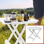 Klappbarer Kunststoff-Beistelltisch - Vielseitiger Gartentisch 45x43x50 cm - ...