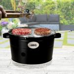 Holzkohlegrill aus Metall - Balkongrill mit Rost & Tragegriffen - Perfekt für...