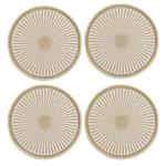 4er-Set runde Jute Tischsets - Boho-Stil - Braun/Beige mit Muster - Ø 38 cm -...