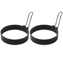 Kochring 2er-Set - Spiegeleierringform Ø 10 cm - matt-schwarz Edelstahl - Uni...