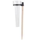 Regenmesser mit Erdspiess - Exakte Niederschlagsmessung bis 35mm - Ø 8cm, wit...