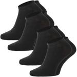 Sneaker Socken 4er-Set schwarz - Baumwoll-Mix, atmungsaktiv, rutschfest & kei...
