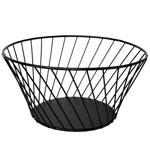 Obstkorb aus Metall Schwarz - Modernes Gitterdesign Obstschale Ø 26x12 cm - D...