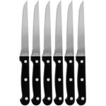 Hochwertige Steakmesser, 6er-Set aus Edelstahl, Grillmesser mit gezackten Kli...