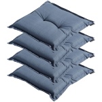 4er-Set Garten Sitzkissen 50x50 cm Kobalt-Blau - 7cm dicke Stuhlauflagen mit ...
