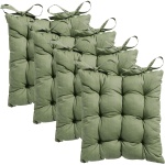 4er-Set Stuhlkissen mit Steppung 46x46 cm Grün - Bequeme Sitzkissen für Küche...