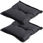 2er-Set Garten Sitzkissen 50x50 cm Schwarz - 7cm dicke Stuhlauflagen mit UV-S...