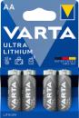 Varta Ultra Lithium-Batterie AA / Mignon / R6, 1,5 Volt, 4er-Set - Made in Ge...