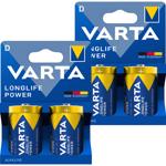 Varta Longlife Power Alkaline-Batterie D LR20 1,5V 4er-Set - Ideal für stromh...
