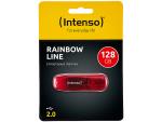 128 GB USB-2.0-Speicherstick Rainbow Line transparent-rot - Schnelle Datenspe...
